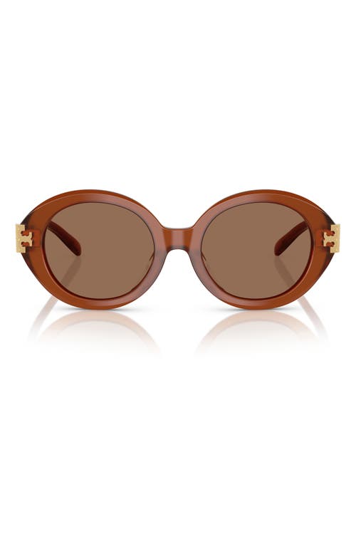 Tory Burch 52mm Oval Sunglasses In 31767352 Opal Brown
