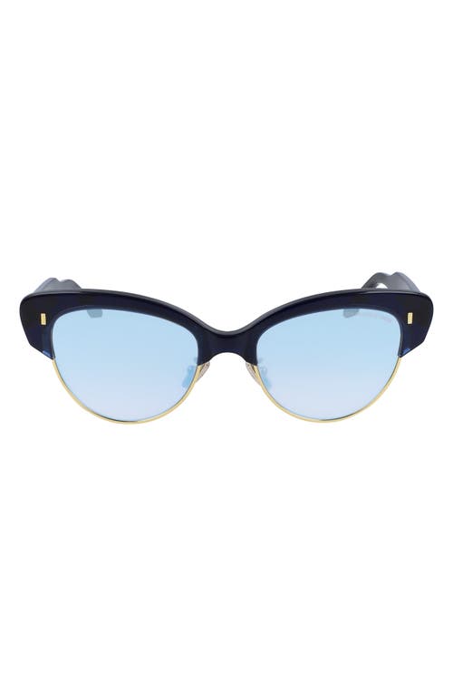 Cutler and Gross 55mm Gradient Cat Eye Sunglasses in Navy Blue/Mirror