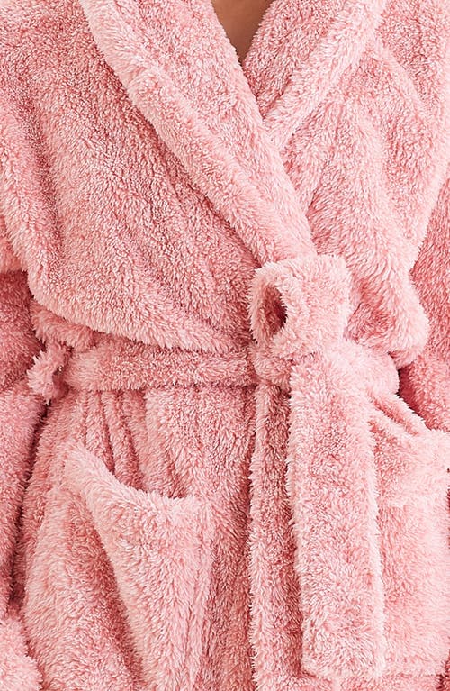 Shop Papinelle Cozy Plush Mid Length Robe In Strawberry