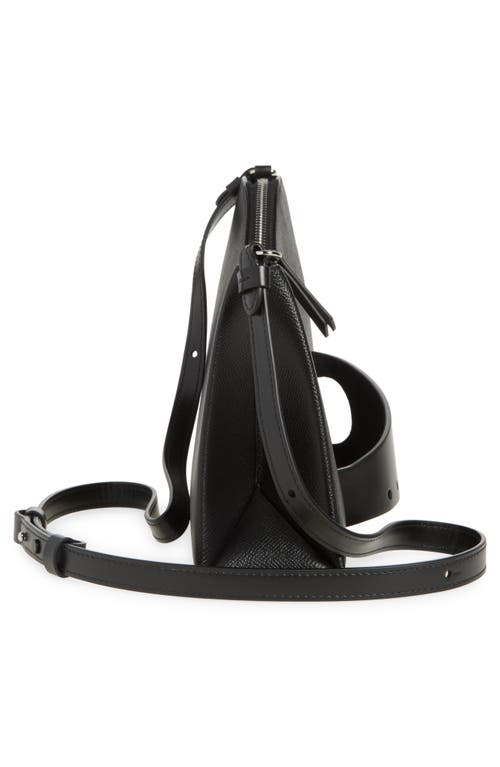 Maison Margiela Hobo' Black Embossed Leather Bag In Black