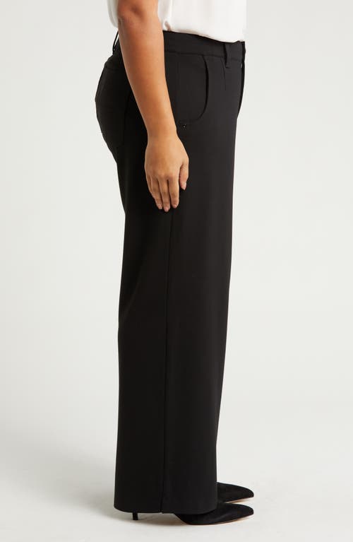 Wit & Wisdom 'ab'solution Skyrise Flat Front Wide Leg Pants In Black