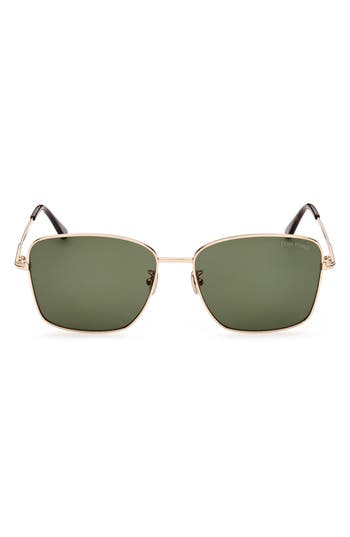Tom Ford 60mm Square Sunglasses In Green