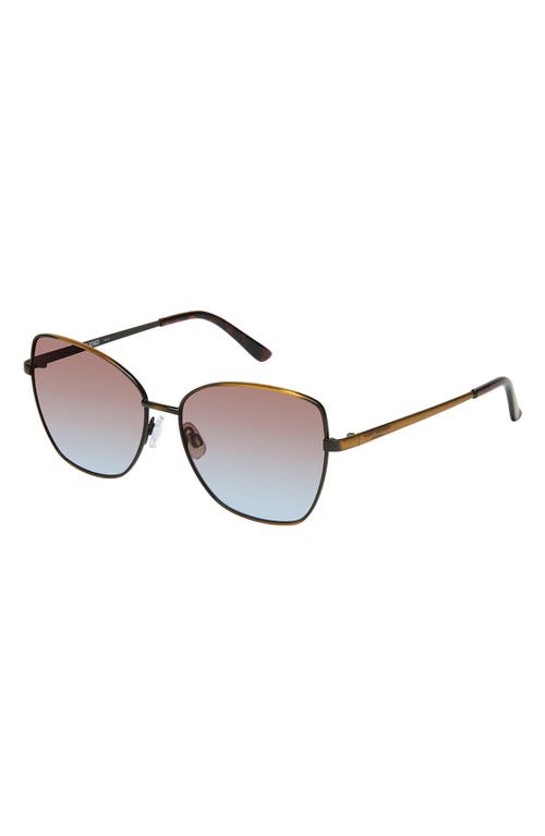 Shop Kurt Geiger London 58mm Cat Eye Sunglasses In Gold Crystal Blue/brown