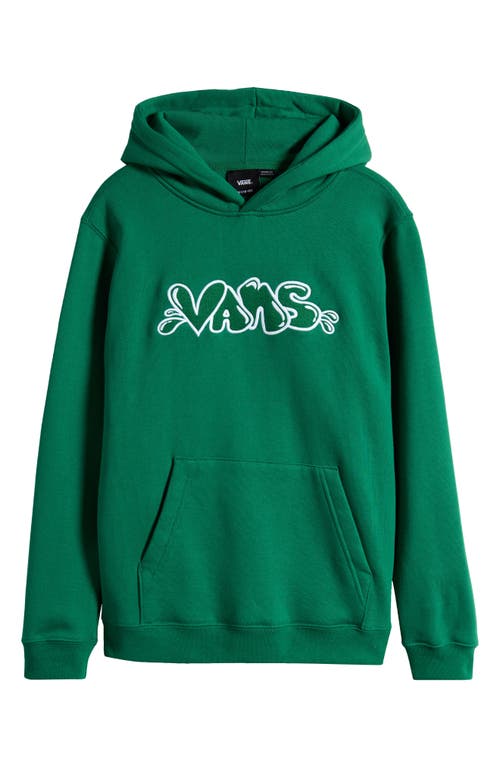 Shop Vans Kids' By Caps Loose Fit Embroidered Hoodie In Verdant Green