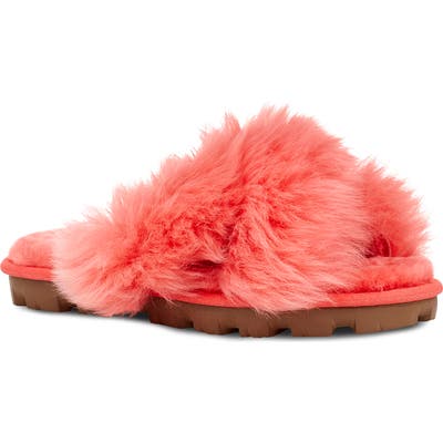 UGG Fuzzalicious Genuine Shearling Slipper, Coral