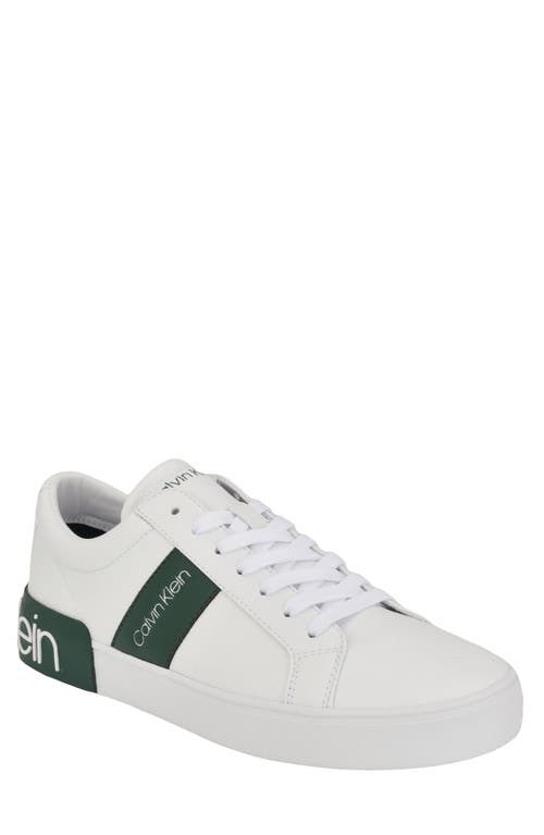 Shop Calvin Klein Roydan Low Top Sneaker In White/green