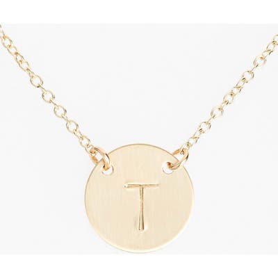 Nashelle 14K-Gold Fill Anchored Initial Disc Necklace
