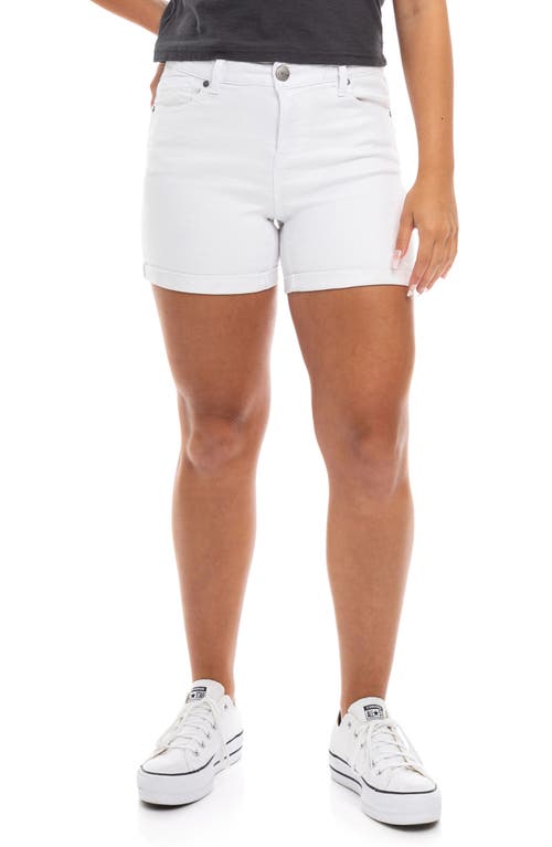 1822 Denim Roll Cuff Denim Shorts in White
