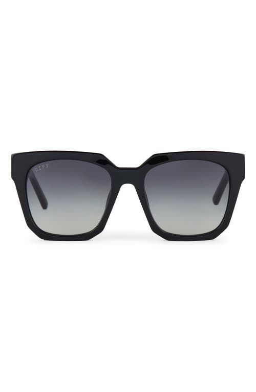 Diff Ariana Ii 54mm Gradient Square Sunglasses In Black
