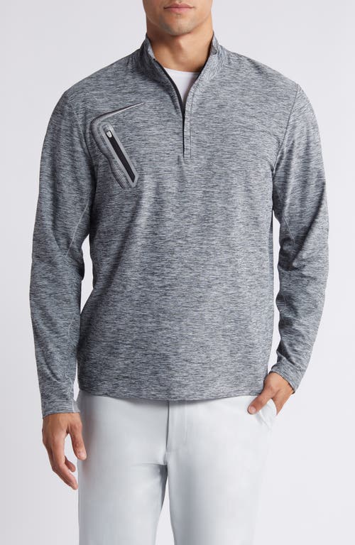 Shop Johnnie-o Sabino Quarter-zip Performance Pullover In Heather Black