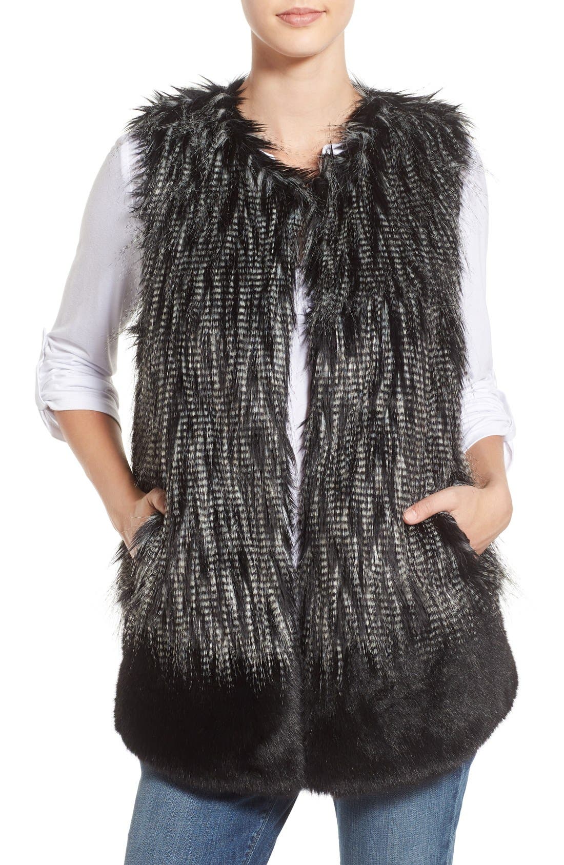 Parkhurst TwoTone Faux Fur Vest Nordstrom