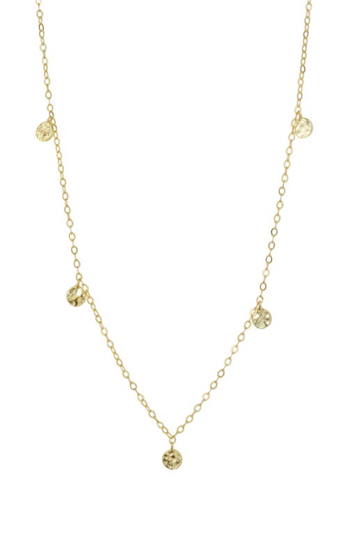 Hammered Shaky Station Necklace in Gold