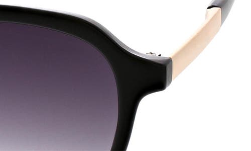 Bcbg 53mm Geometric Round Sunglasses In Shiny Black