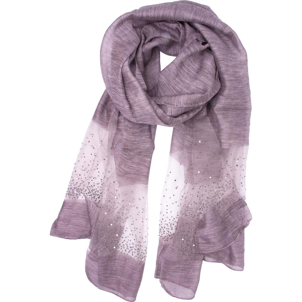 Saachi Crystal Embellished Silk & Wool Scarf In Thistle