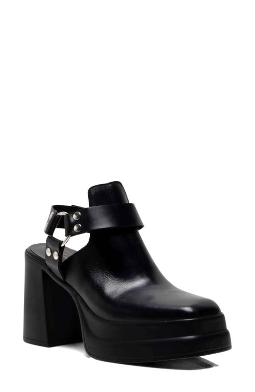 Hybrid Harness Platform Bootie in Black Leather