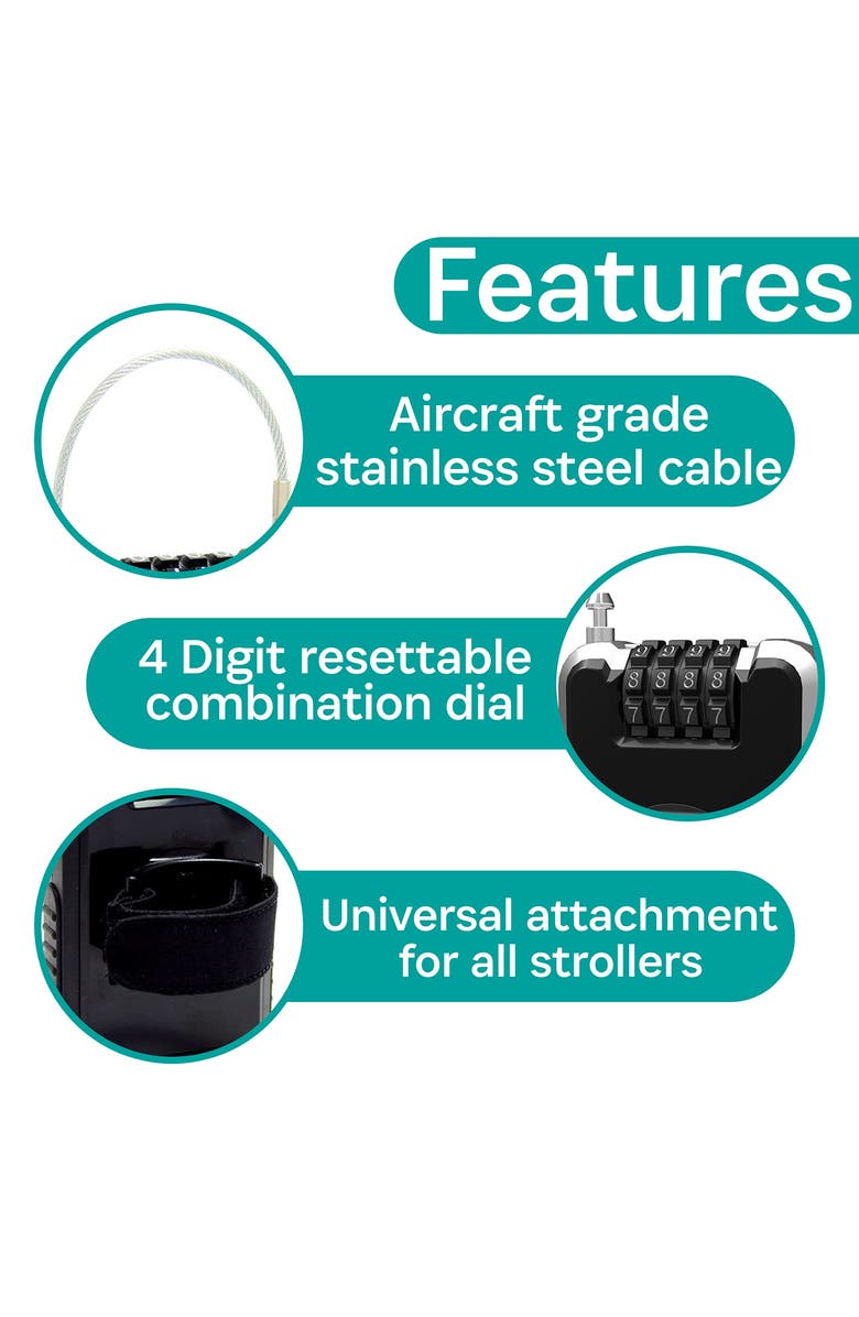 BuggyGear Travel Ready Stroller Lock, Alternate, color, Black