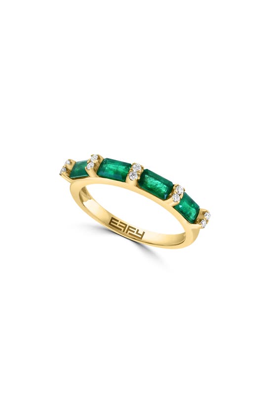 Shop Effy Diamond & Emerald Ring In Yellow Gold