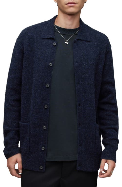 AllSaints Cygnus Alpaca Blend Cardigan in Ink Navy at Nordstrom, Size Small