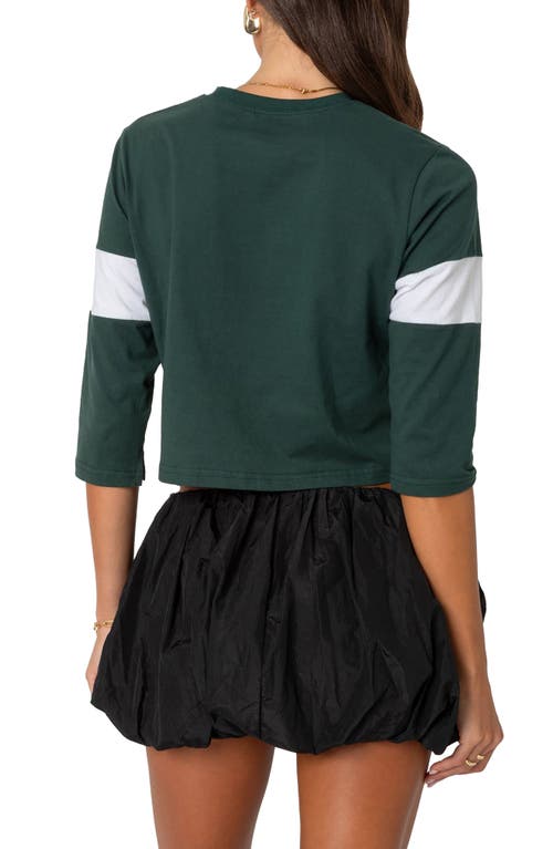 Edikted San Diego Football Cotton Crop Graphic T-shirt In Dark-green