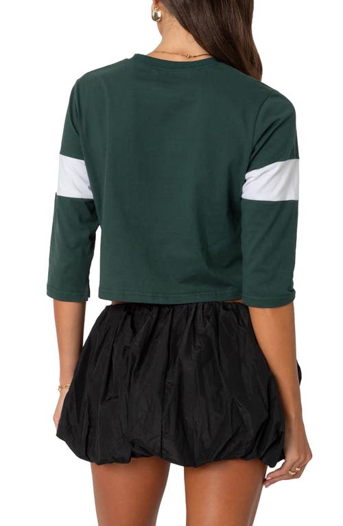 Shop Edikted San Diego Football Cotton Crop Graphic T-shirt In Dark-green