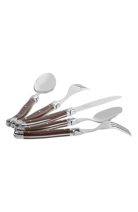 French Home Laguiole 20-piece Flatware Set In Chocolate Brown