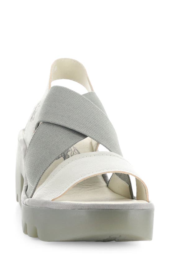 Shop Fly London Taji Platform Slingback Sandal In Silver Borgogna