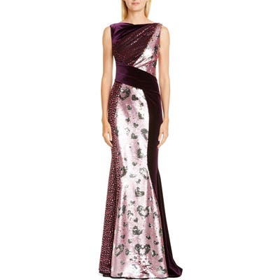 Talbot Runhof Mixed Sequin Gown