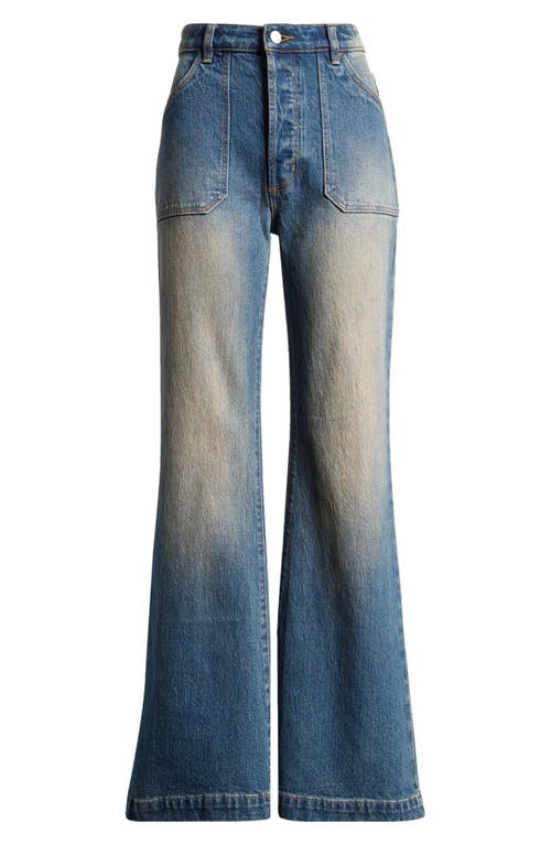 Shop Rolla's East Coast Mavis Flare Leg Jeans In Organicvintageblue