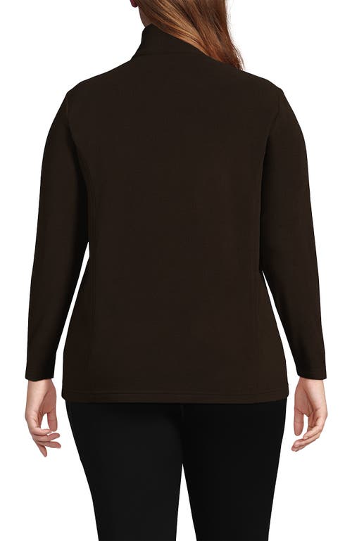 Shop Lands' End Plus Size Anyweather Fleece Quarter Zip Pullover In Deep Chocolate