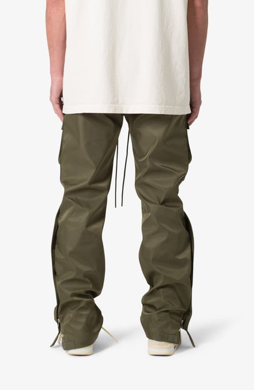 Shop Mnml Side Snap Nylon Cargo Pants In Olive