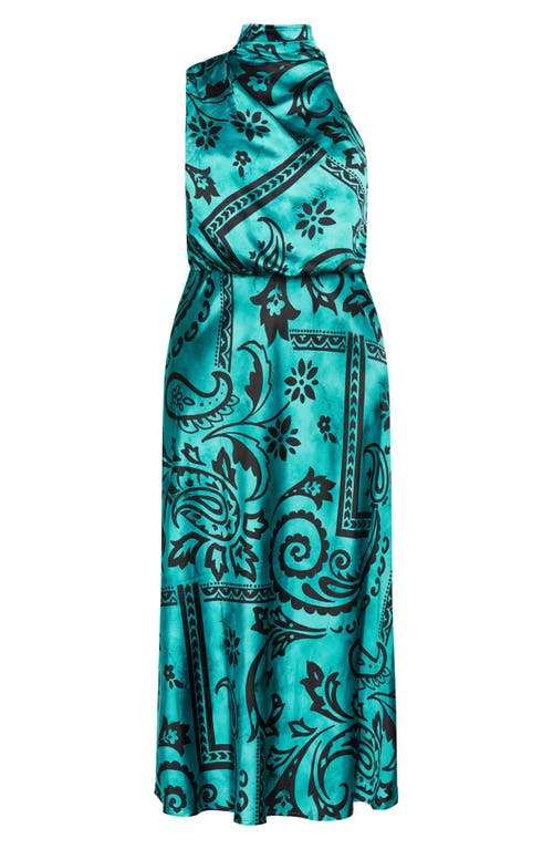 Shop City Chic Perri Peacock Paisley Satin Maxi Dress