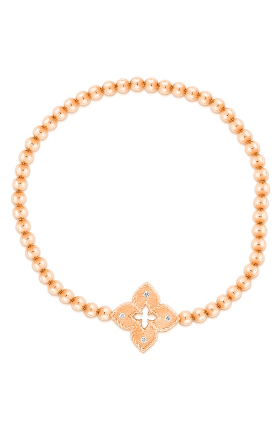 Click to view more detailed imagery on our partner's website Roberto Coin 18k Rose Gold Venetian Princess Diamond Bracelet