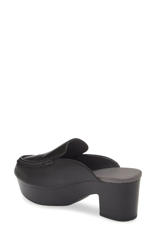Chocolat Blu Gemm Platform Loafer Mule In Black Leather