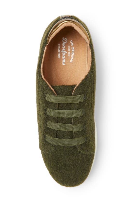 Shop Original Comfort By Dearfoams Sport Foam Elastic Lace Slip-on Sneaker In Olive