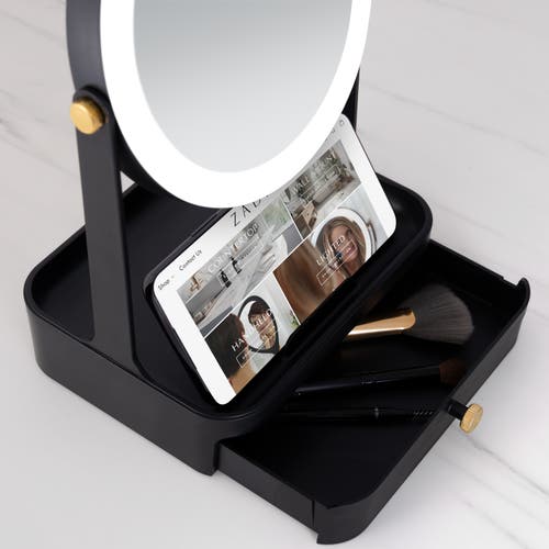 Zadro Back-to-school Led Lighted Makeup Mirror With Tray & Drawer In Black