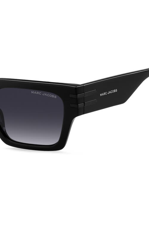 Marc Jacobs 52mm Gradient Rectangular Sunglasses In Black
