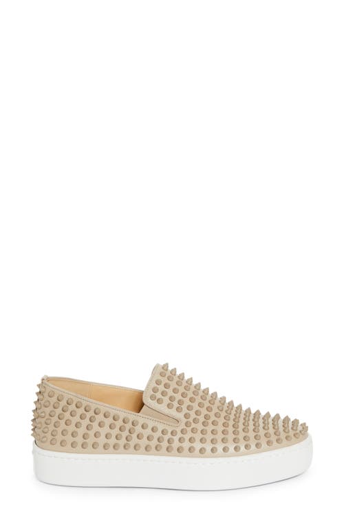 Shop Christian Louboutin Spikeboat Slip-on Sneaker In F685 Saharienne