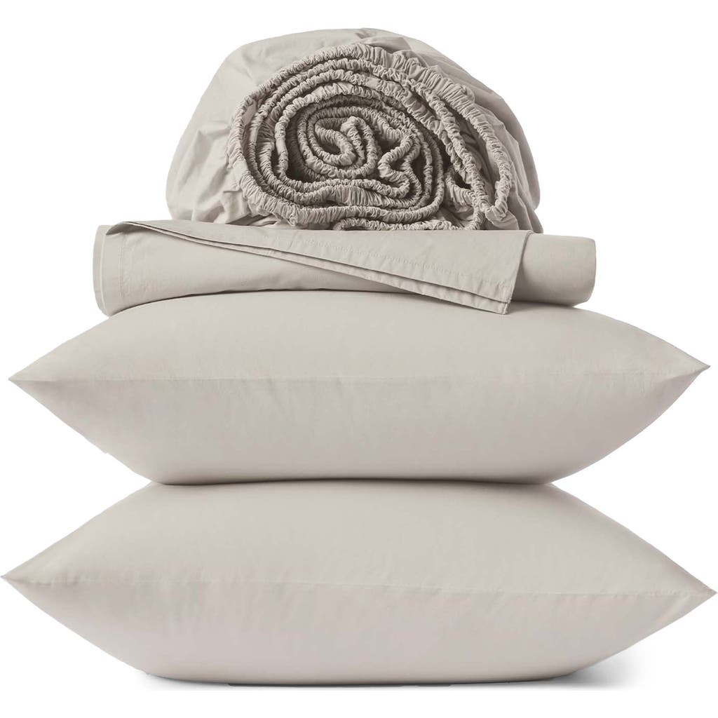 Coyuchi 300 Thread Count Organic Cotton Percale Sheet Set In Stone