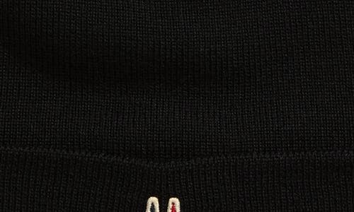 Shop Moncler Grenoble Logo Patch Virgin Wool Beanie In Black