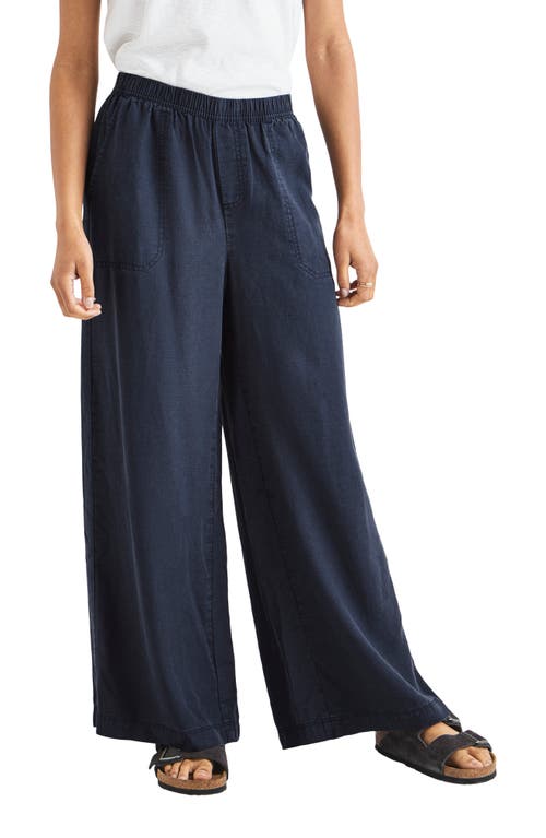 Angie Lyocell & Linen Palazzo Pants in Navy