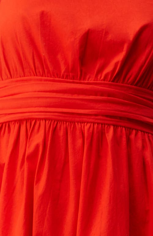 Nasty Gal Open Back Cotton Midi Dress In Red