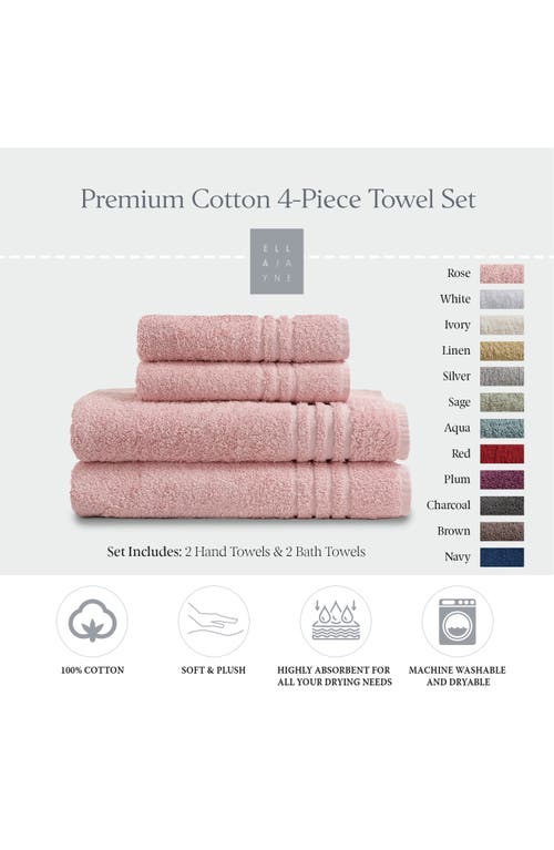 Ella Jayne Home Solid Cotton 4-piece Towel Set In Rose