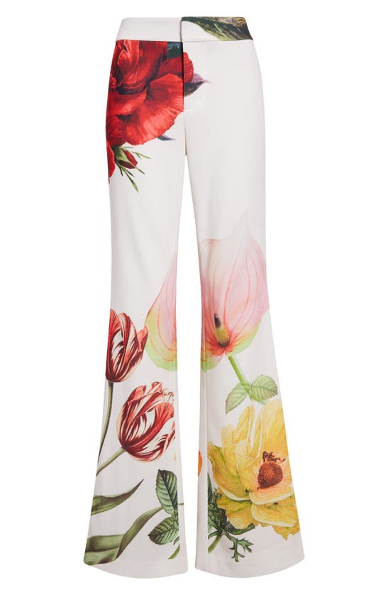 Shop Alice And Olivia Ultra Floral Flare Pants In Le Parisien