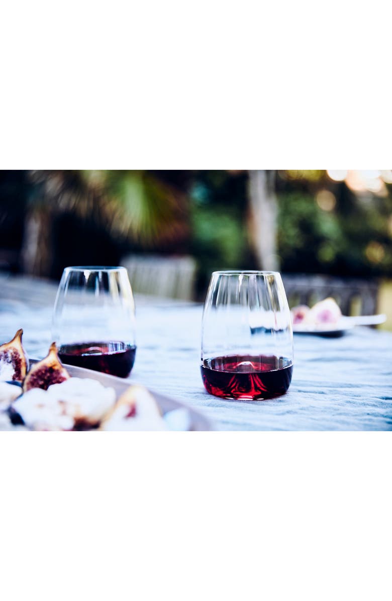 Waterford Elegance Optic Set of 2 Lead Crystal Stemless Wine Glasses