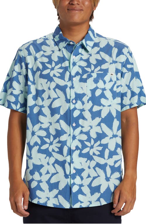 Quiksilver Apero Short Sleeve Organic Cotton Button-Up Shirt at Nordstrom,