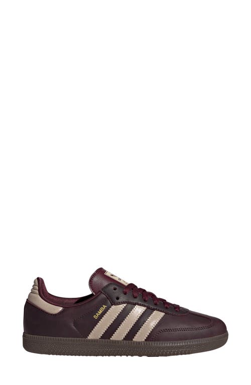 Adidas Originals Adidas Samba Sneaker In Maroon/sand/gold Met.