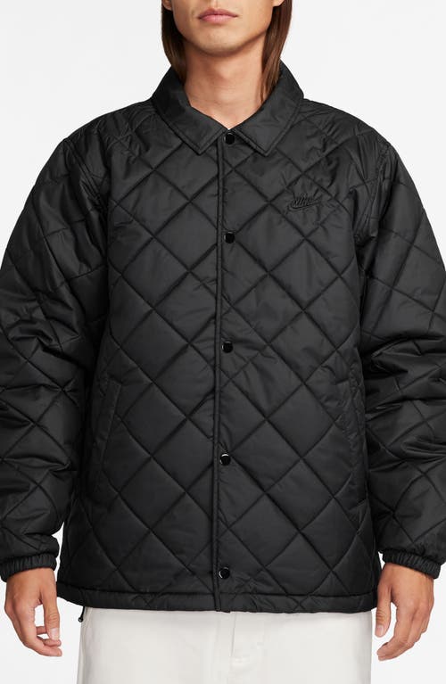 Shop Nike Club Therma-fit Lightweight Quilted Water Repellent Jacket In Black