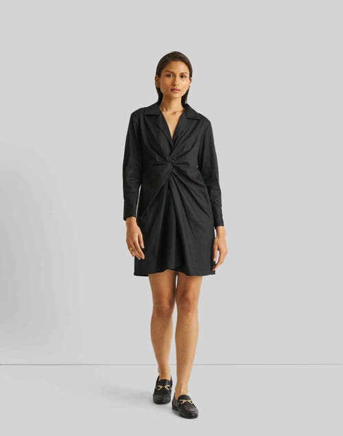 Reistor Women's Front Twist Black Cotton Dress In Black