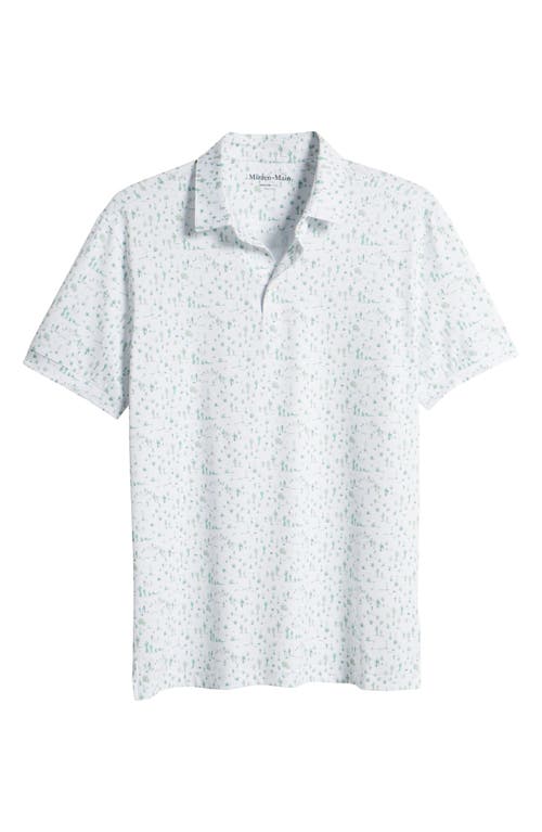 Mizzen + Main Mizzen+main Halyard Trim Fit Print Performance Polo In White Lone Cacti