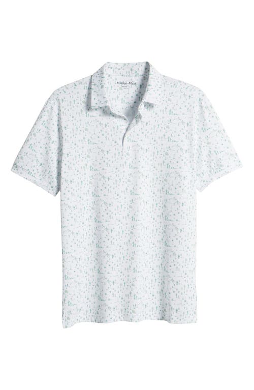 Shop Mizzen + Main Mizzen+main Halyard Trim Fit Print Performance Polo In White Lone Cacti